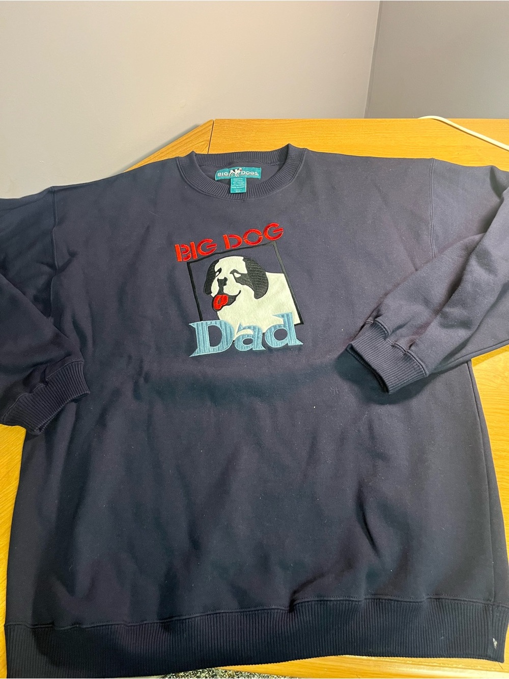 Big Dogs Navy Blue 'Big Dog Dad' Embroidered Sweatshirt